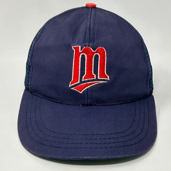 Vintage Minnesota Twins Youth Trucker Hat Baseball Cap Blue Mesh Snapback Kids - Picture 11 of 11